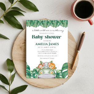 Invitation Safari Jungle Animaux sauvages un garçon Baby show