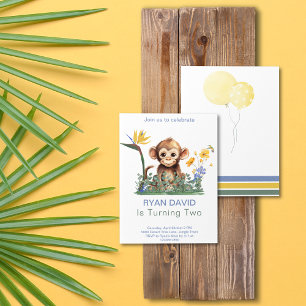 Invitation Safari Jungle EauCouleur Monkey Verdure Anniversai