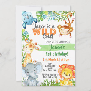 Invitation Safari Jungle garçon 1er anniversaire invitation.