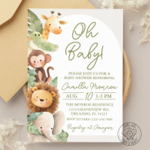 Invitation Safari Jungle Oh Bébé Animal