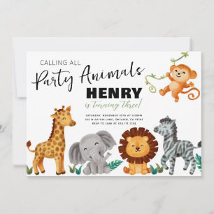 Invitation Safari Jungle Party Animaux Anniversaire Invitatio