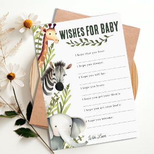 Invitation Safari Jungle veut pour Baby shower Game