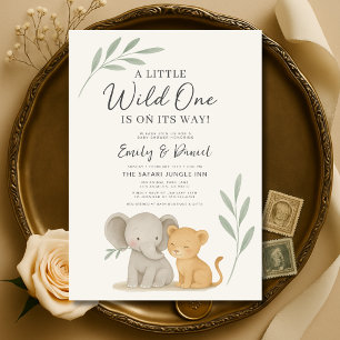 Invitation Safari Jungle Wild One Fête de Bébé pour Couples