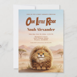 Invitation Safari Notre petit rugissement Baby shower sur le