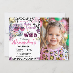 Invitation Safari Party Animaux Anniversaire Empreinte de léo