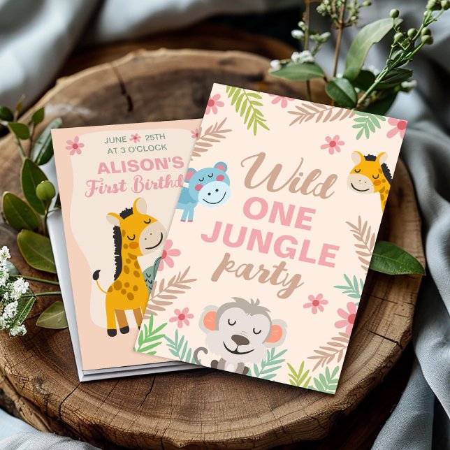 Invitation Safari Party pour Little One, 1er anniversaire (Créateur téléchargé)