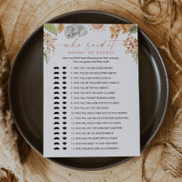 SAFARI Qui L'A Dit Maman Papa Baby Game Card