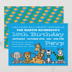 Invitation Safari sauvage, fête d'anniversaire des enfants