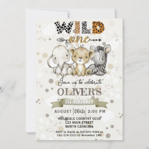 Invitation Safari Wild One 1er anniversaire fêter l'invitatio