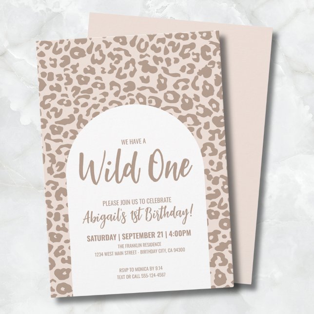 Invitation Safari Wild One 1ère fête d'anniversaire (Safari Wild One 1st Birthday Party Invitation)