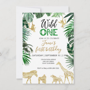 Invitation Safari Wild un 1er anniversaire