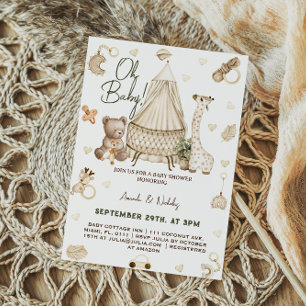 Invitation Safari Woodland Oh Baby Shower