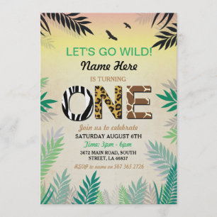 Invitation Safari ZOO pour un anniversaire de Jung