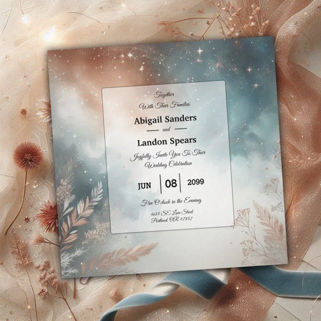 Invitation Sage and Terracotta Stardust Skies Wedding (Créateur téléchargé)