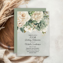 Sage Blanc Floral Or 100e Anniversaire