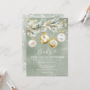 Invitation Sage Cold à l'extérieur du Baby shower de Noël des