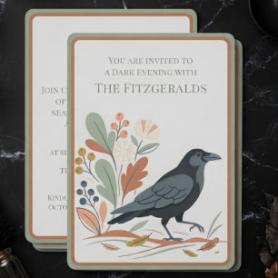 Invitation Sage Dark Academia Art Populaire Corbeau