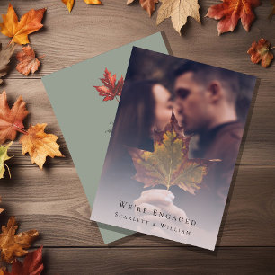 Invitation Sage d'automne simple Green Elegant Photo Nous som
