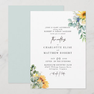 Invitation Sage de feuillage moderne Les deux définit le Mari