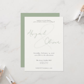 Invitation Sage Elegant & Minimal | Modern & Simple Wedding