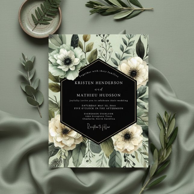 Invitation Sage Floral Opulent Wedding (Créateur téléchargé)