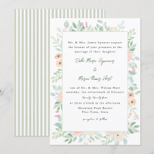 Invitation Sage Floral Romance