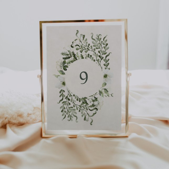 Invitation Sage Garden Table Numéro Mariage Réception Signal (Créateur téléchargé)