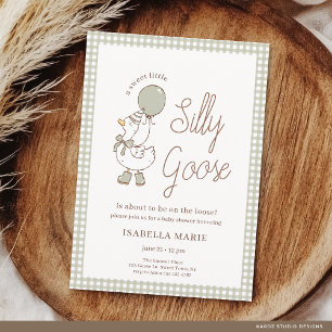 Invitation Sage Gingham Petite Petite Folle Baby Shower