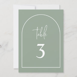 Invitation Sage Green Arc Baptême minimal Numéro de tableau