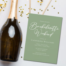 Sage Green Bachelorette Week-end Minimaliste