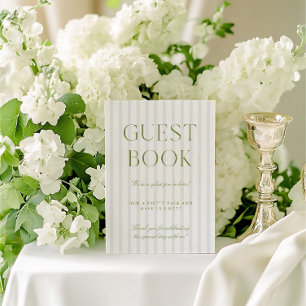 Invitation Sage Green & Blue Mariage Livre d'or