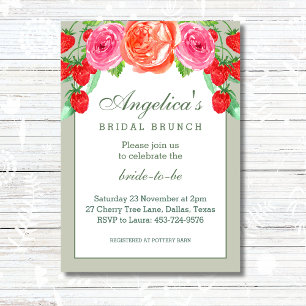 Invitation Sage Green Blush Peach Peony Bridal Brunch
