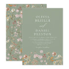 Sage Green Boho Fleur sauvage Rustic Garden Mariag