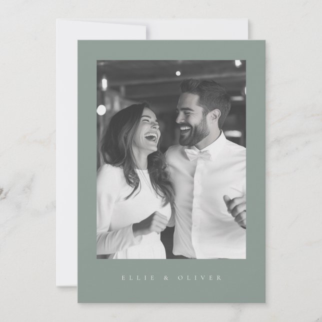Invitation Sage Green Boho Photo 1 Mariage Moderne (Devant)