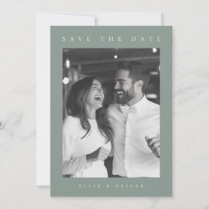 Invitation Sage Green Boho Photo Enregistrer la date