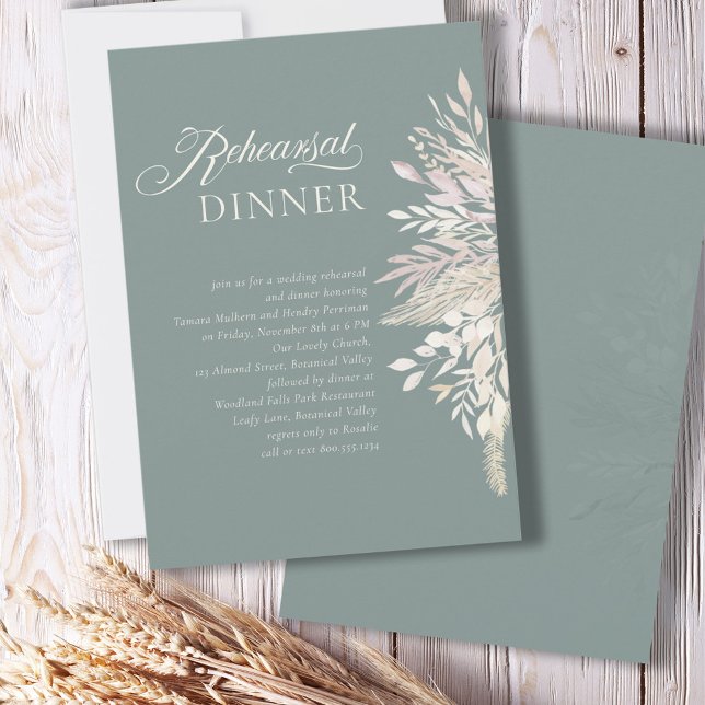 Invitation Sage Green Botanique Mariage Dîner de répétition (Créateur téléchargé)