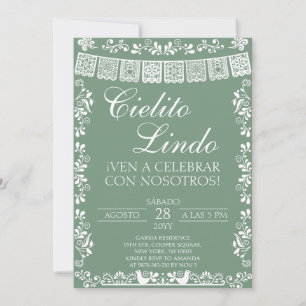 Invitation Sage Green Cielito Lindo Fiesta Mexicaine