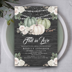 Invitation Sage Green Citrouille Floral Automne Fête des mari