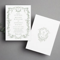 Sage Green Classique Mariage Floral Français