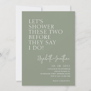 Invitation Sage Green Couple Douche Avant Qu'Ils Disent Que J