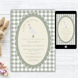 Invitation Sage Green En vichy Silly Goose Baby shower