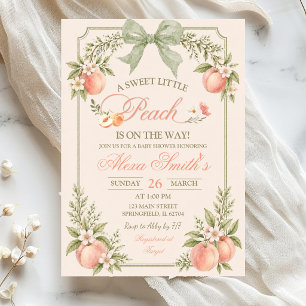 Invitation Sage Green Floral Douce Petite Pêche En Route