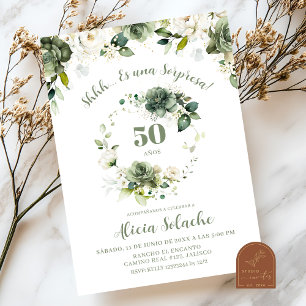 Invitation Sage Green Floral Sorpresa Mexicaine
