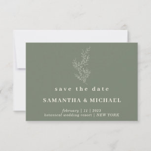 Invitation Sage Green Indie Automne Floral Enregistrer la dat
