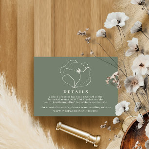 Invitation Sage Green Indie Boho Rustic Mariage Détails