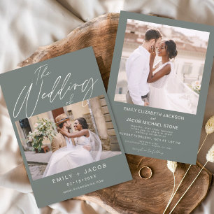 Invitation Sage Green Le Mariage de deux minimalistes photo