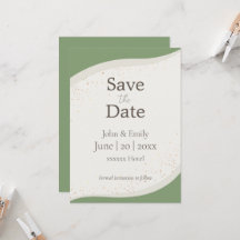 Sage Green Mariage Abstrait Enregistrer la date