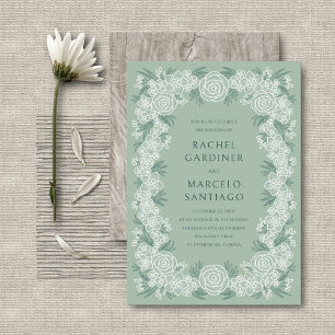 Invitation Sage Green Mariage végétal