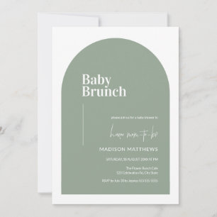 Invitation Sage Green Minimal Arch Baby shower de Brunch pour
