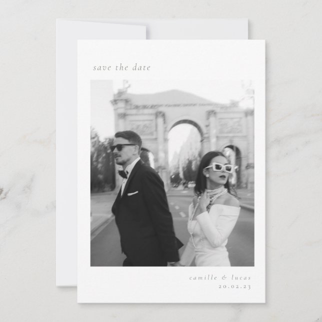 Invitation Sage Green Minimalist Elegant Photo Enregistrer la (Devant)